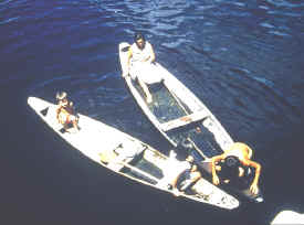 Two canoes alongside