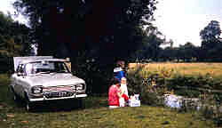 Picnic beside a stream