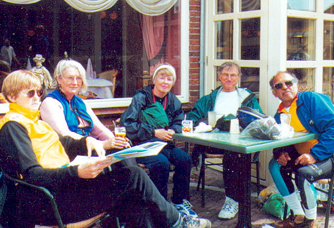 Bicycyclists at tea