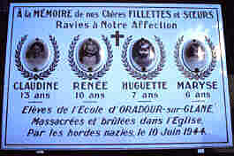 Plaque in Oradour cemetery