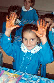 Henna stained hands for a wedding